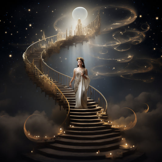 Ladder Studs - 18K White & Yellow Gold Spiritual Diamond Earrings