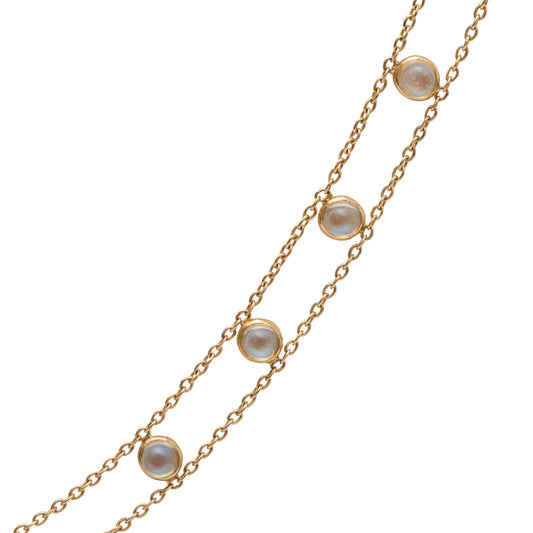 Moonstone Rails Chain - 18K Gold Minimalist Necklace