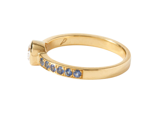 Diamond Tea Party Band - Best Selling 18K Gold Enamel & Diamond Ring