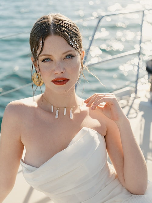 Turkish Delight Fringe Necklace - One-of-a-Kind 18K Gold Pearl Statement Necklace*