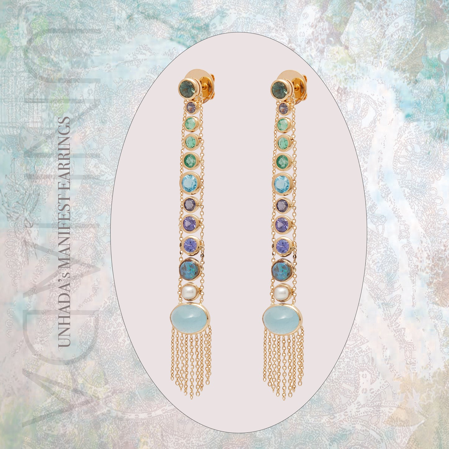 Manifest Long Multi-Gem Earrings