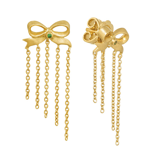 ☆ Best Seller ☆ Ingenue Bow Studs by Unhada - Charming and timeless, the Ingenue Bow Studs are handcrafted in 18k gold with delicate diamond accents (.05 cts). Designed with a post back for effortless wear, these versatile earrings bring a touch of refinement to your everyday style. Also available in sapphire, ruby, or tsavorite garnet—please contact us to inquire about alternate gemstone options.
