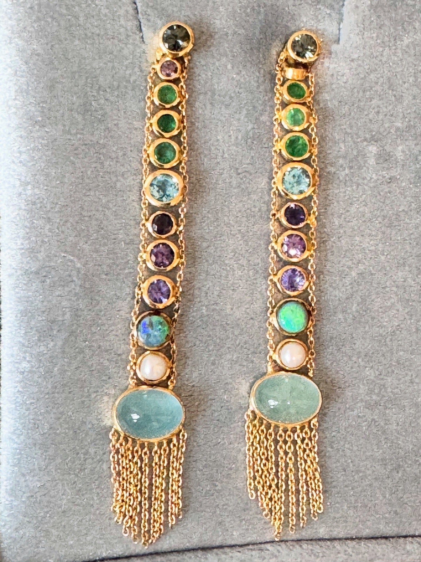 Manifest Long Multi-Gem Earrings