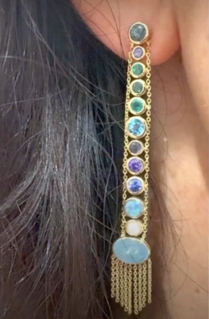 Manifest Long Multi-Gem Earrings