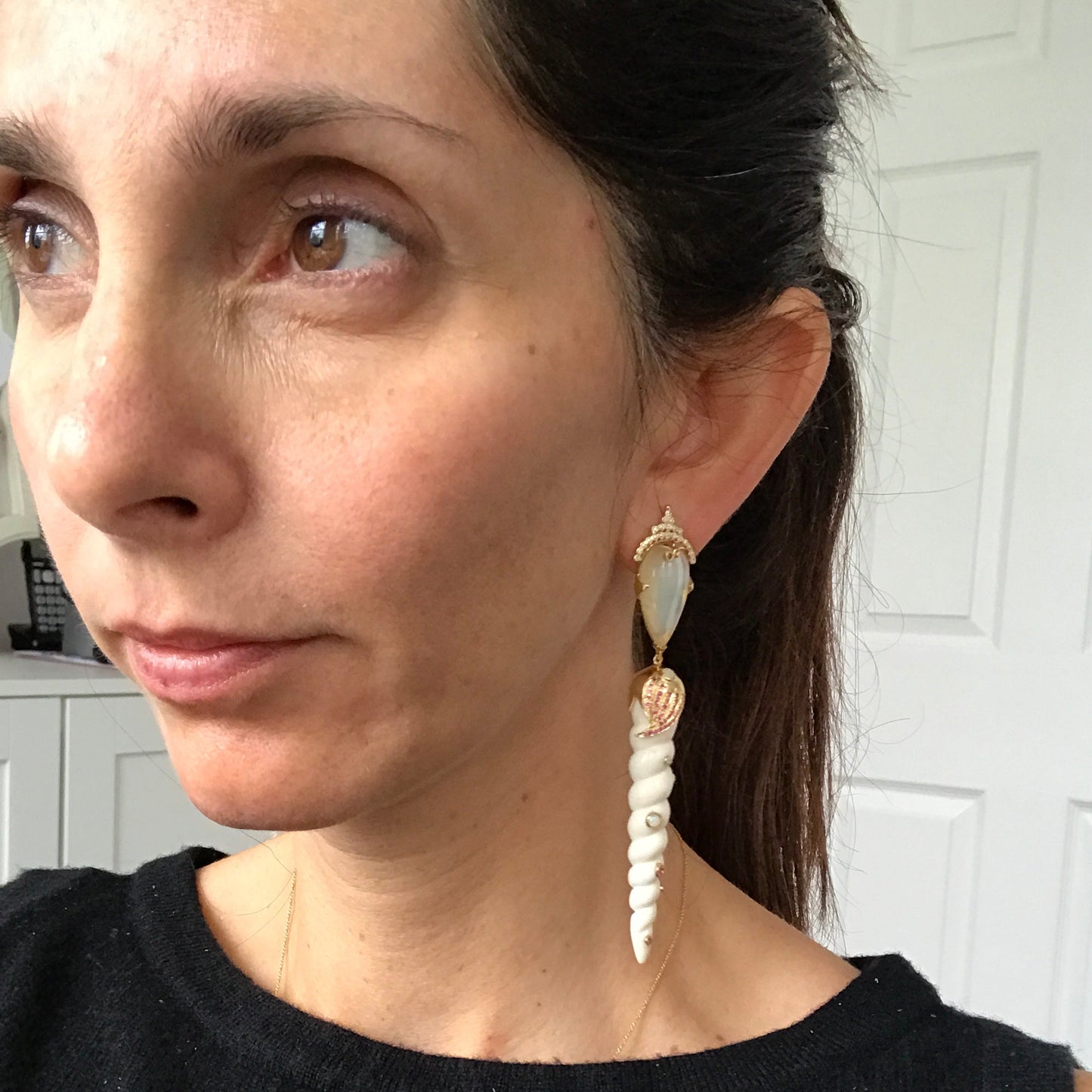 large horn statement earrings
