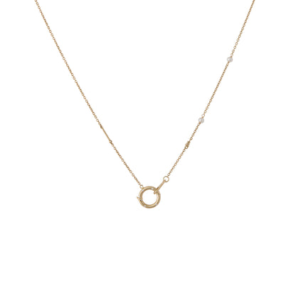 Reverie Charm Chain - 9K Gold Diamond & White Sapphire Pearl Necklace