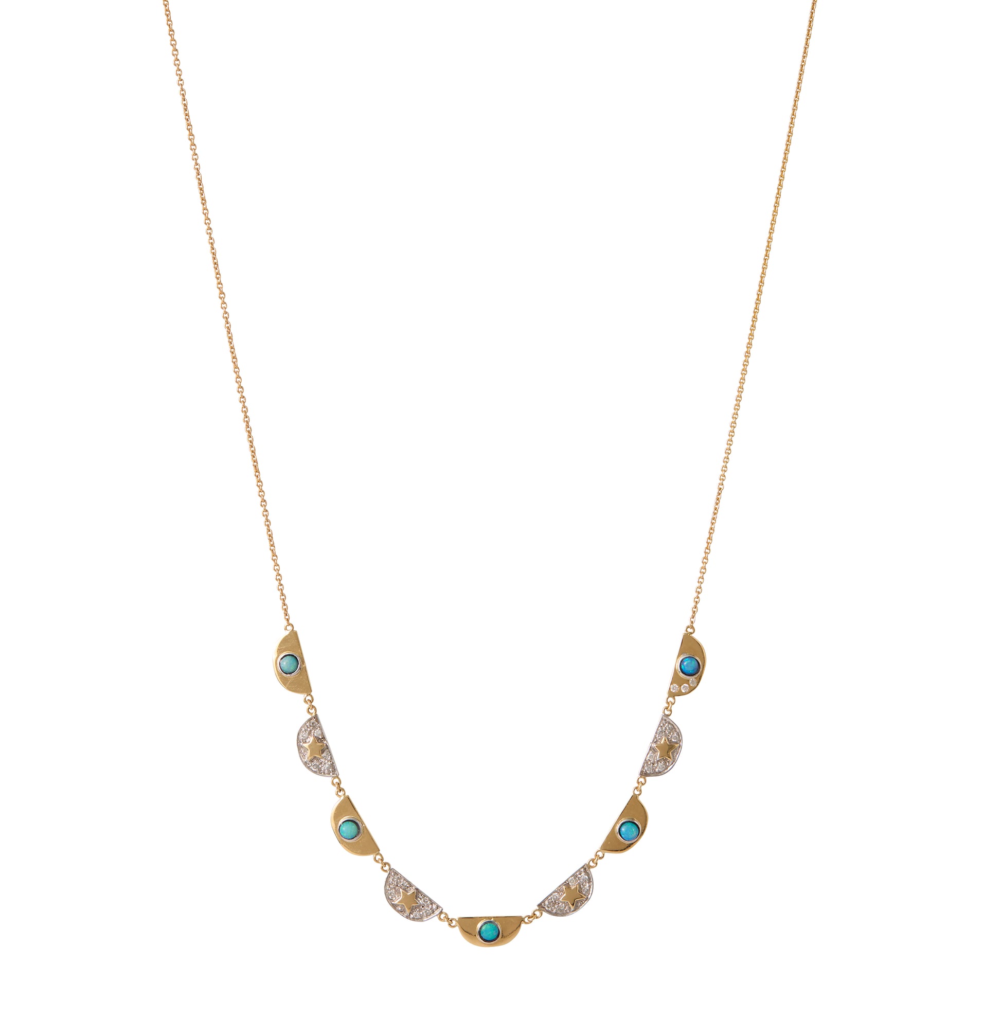 Pave diamond and gold necklace