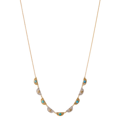 Pave diamond and gold necklace