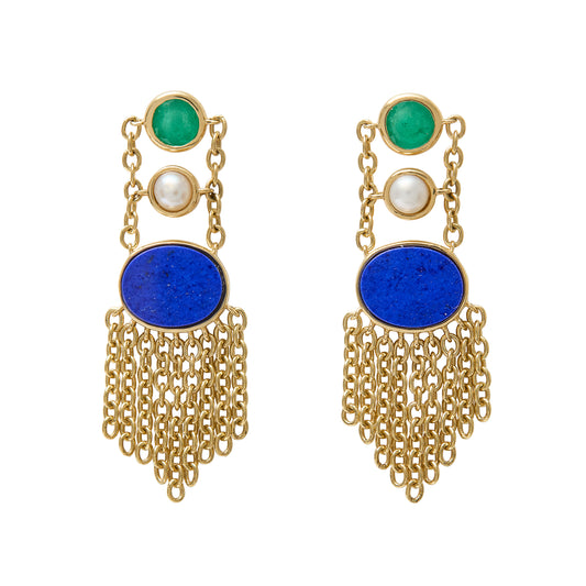 Lapis Wayfinder Rails Earrings