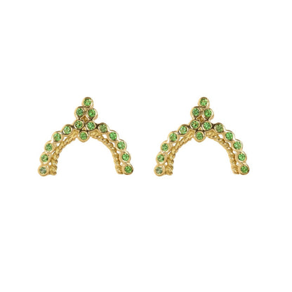 Diadem Duchess Studs - 18K Gold Tsavorite Diadem Collection Stud Earrings