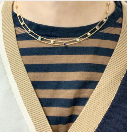 Moonstone Rails Chain - 18K Gold Minimalist Necklace